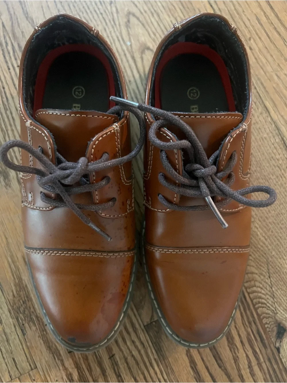 Bruno Marc Classic Kids Brown Dress Oxfords Lace-Up Closure Boys 12